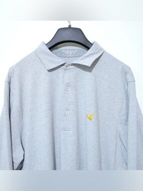 Fairway & Greene The Natural Long Sleeve Polo Shirt Mens XL Grey Sandhill Crane